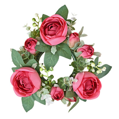 Couronne de 4 petites bougies roses