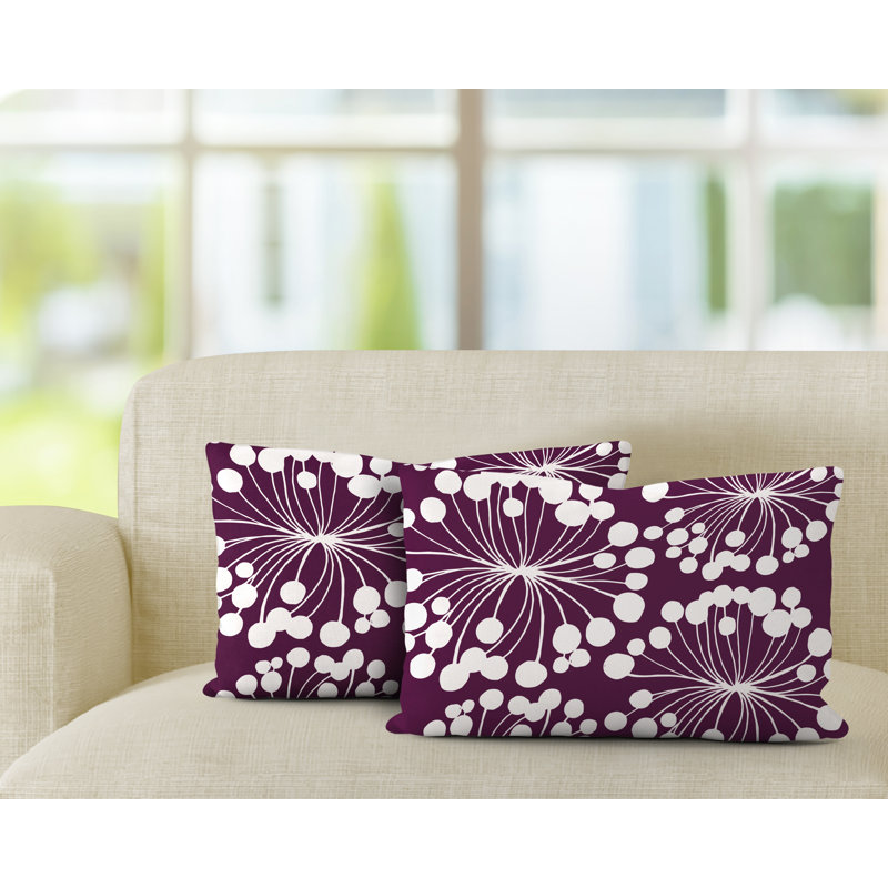 Polyester / Mélange de polyester Housse de coussin rectangulaire intérieure / extérieure lombaire et insert, Mauve