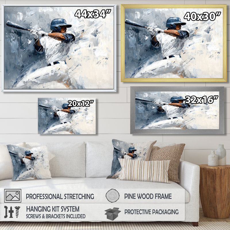 Baseball Catcher Throw II - Décoration murale baseball sport, Impression dans un cadre flottant sans passe-parto, Doré