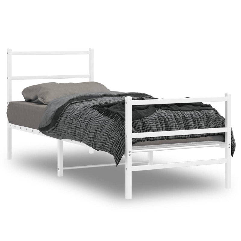Ataman Metal Open-Frame Bed, Twin XL, White