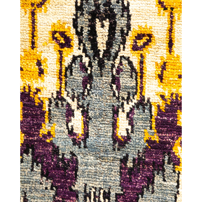 Contemporary One-of-a-Kind 4' x 6'2" Hand Knotted Area Rug