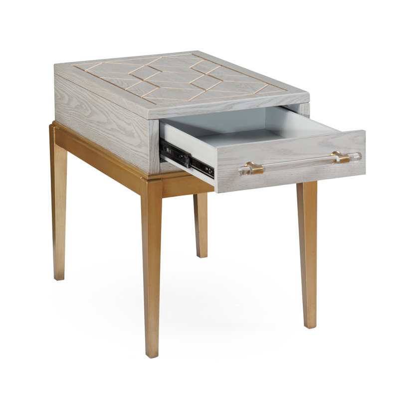Table de bout avec rangement Updegraff, 23" H x 17" W x 25" D, Gris