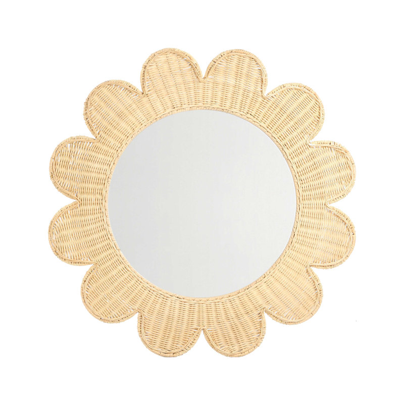 Miroir rond Coralie, Naturel