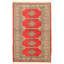 Tapis décoratif en laine de conception unique en laine rouge de 3 pi 1 po X 4 pi 11 po noué à la main New Age