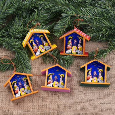 Ensemble d’ornement figurine suspendu 5 « huts »