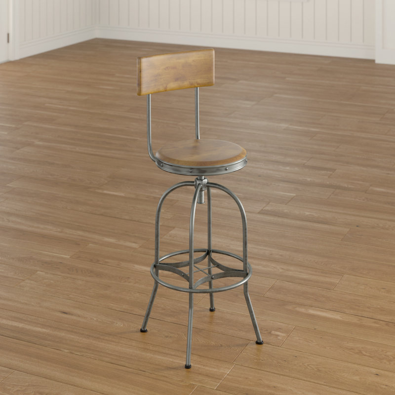 Menara Swivel Adjustable Height Counter Stool with Metal Frame