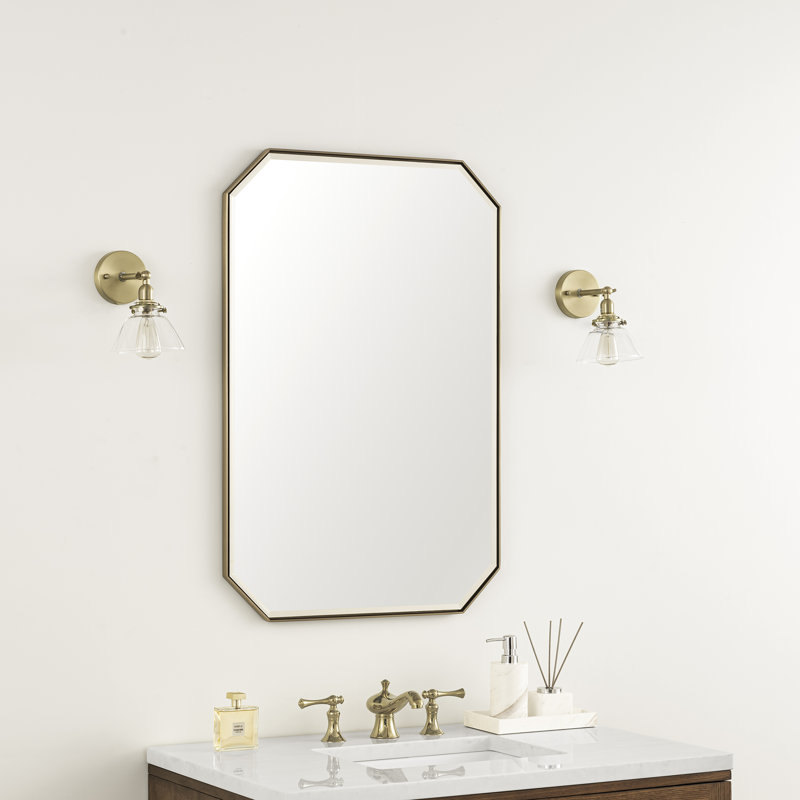 Miroir de salle de bain Rohe, Champagne laiton, 36 po x 24 po