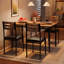 Ensemble de table de salle à manger 5 pièces Industrial avec 4 chaises rembourrées, table de cuisine moderne et ensemble de chaises avec pieds en métal