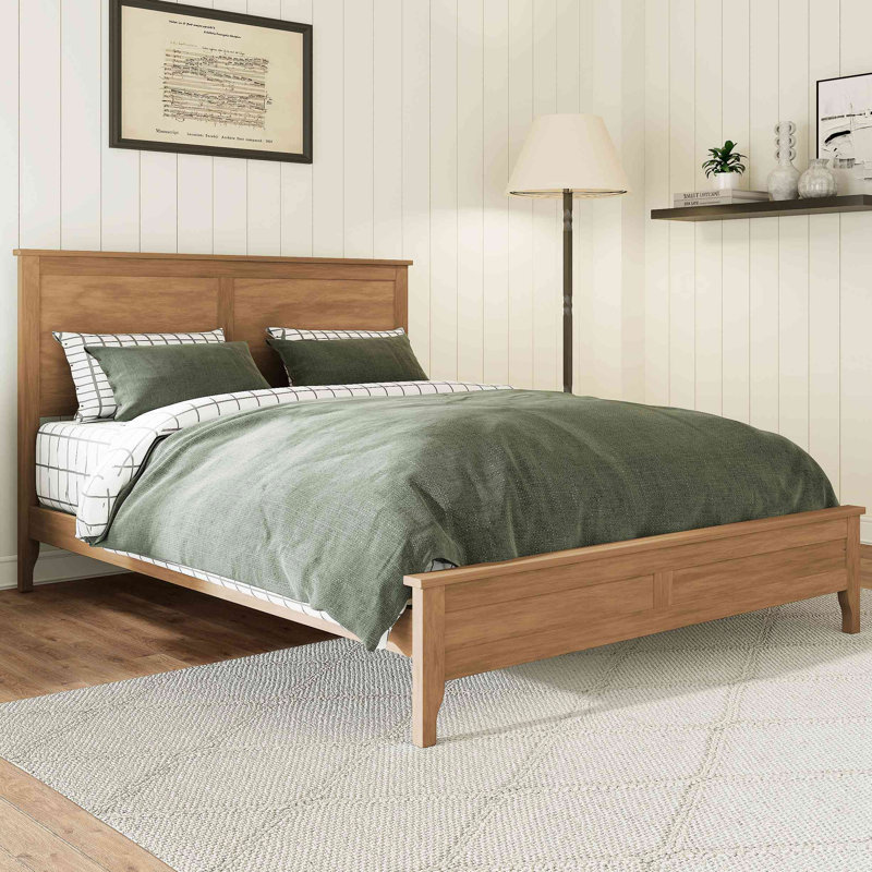 Lit plateforme moderne en bois massif avec lattes en bois robustes
