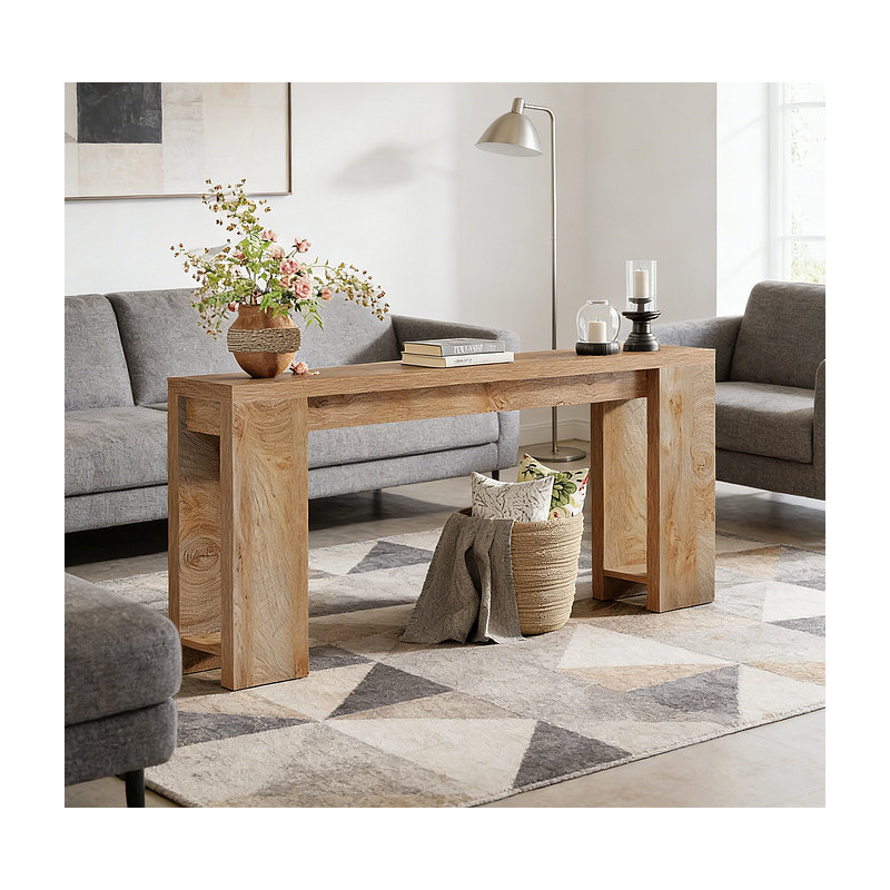 Console en bois, table d'entrée avec canapé