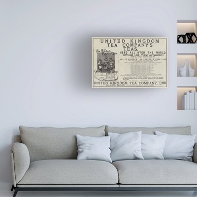 «English School Publicité», Royaume-Uni, compagnie de thé, 1890, art sur toile