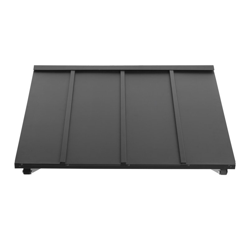 Awntech Houstonian Standing Seam Metal Fixed Awning with Open Sides, Galvanized Steel, Black, 24" H x 44" W x 24" D