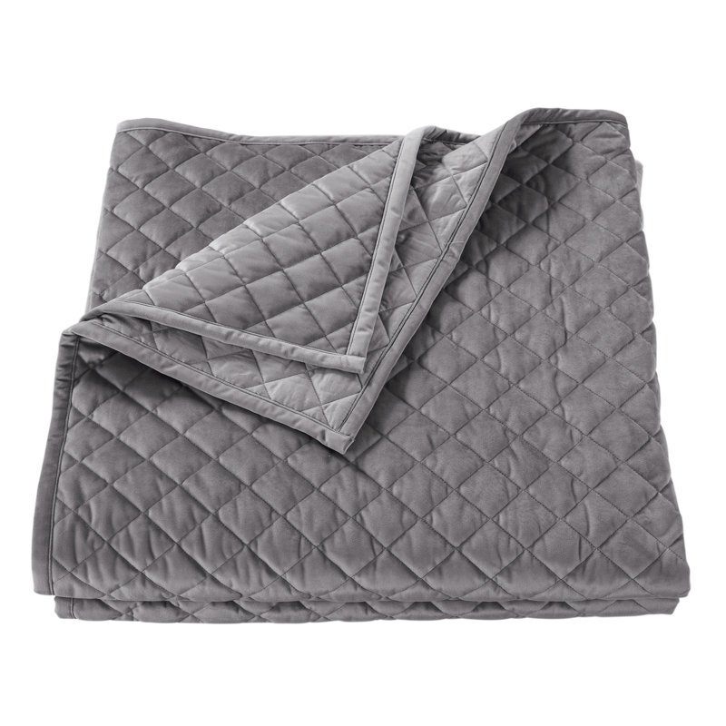 Gold Velvet Diamond Twin Quilt Set with Cotton Fill