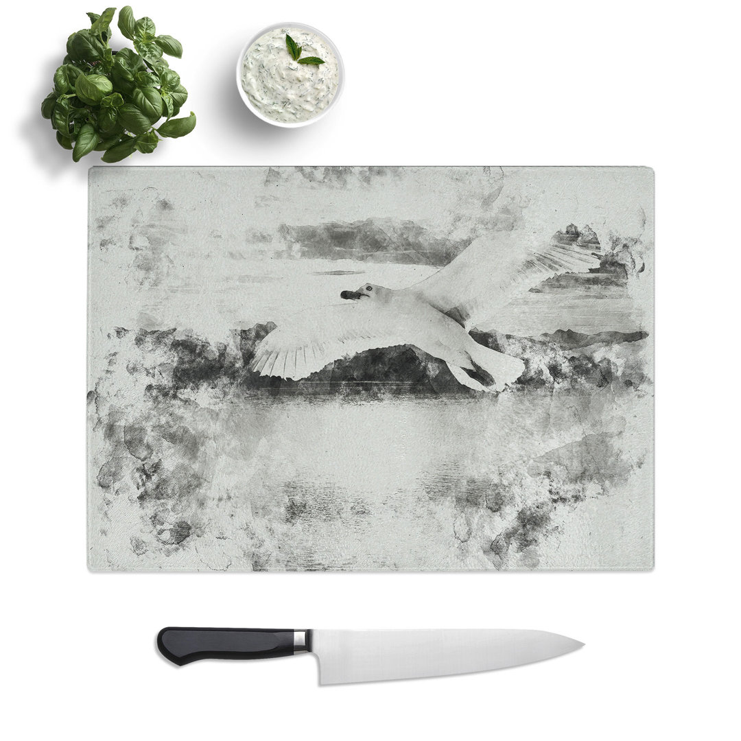 Seagull in Flight Vol.2 Watercolour Chopping Board