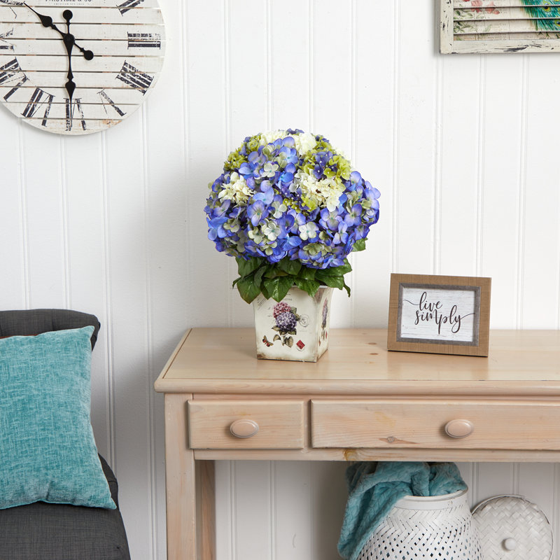 Bright Mixed Hydrangea 30" Potted Outdoor Floral Planter