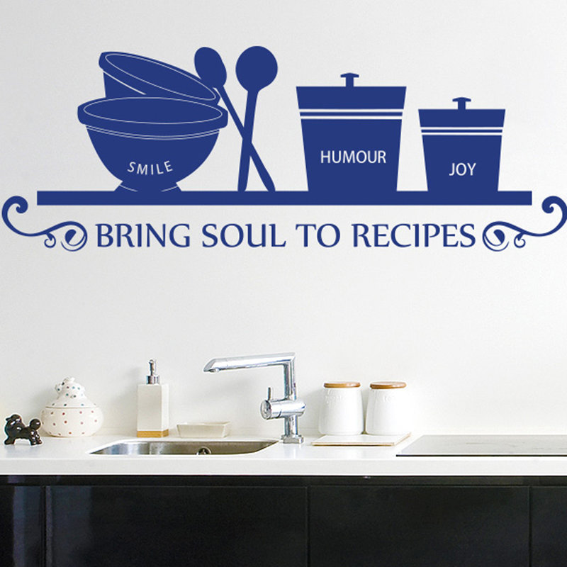 Food & Beverage Wall Decal, Medium, Dark Blue