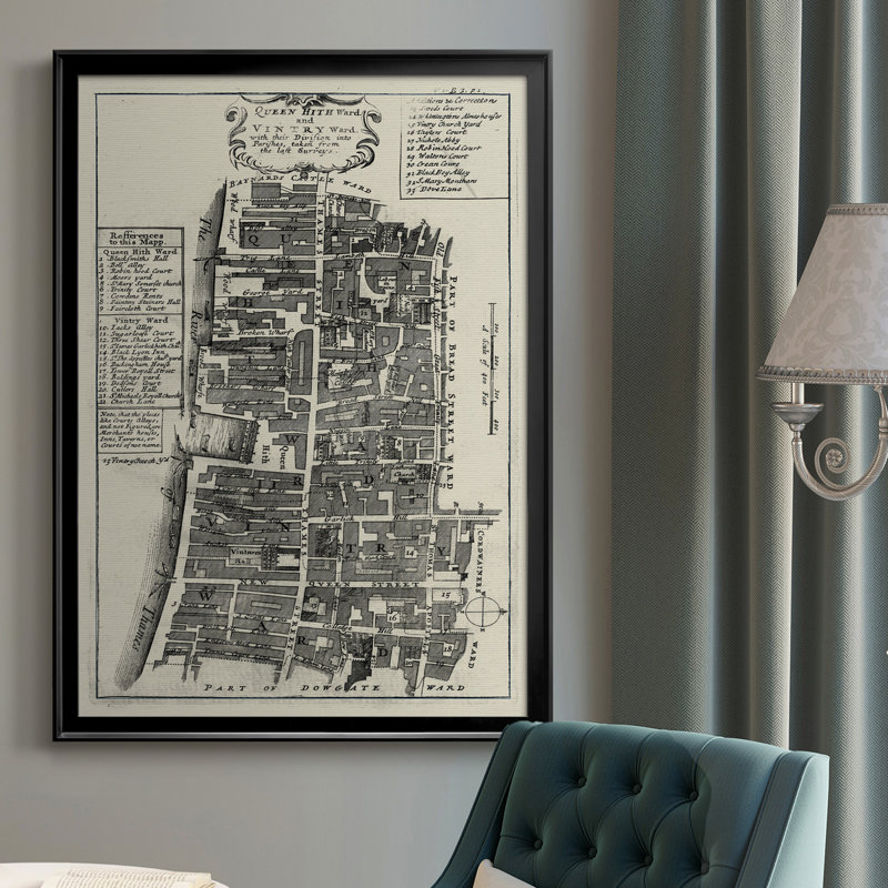 Quays of London IV - Cadre photo, impression sur toile, H 30,5 po x l 22,5 po x P 1 po, Noir