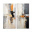 Abstrait collage beige et gris sur route - ensemble de 2 impressions abstraites en métal-102688978