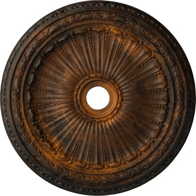 Endurathane Viceroy Ceiling Medallion, 35 1/8"OD x 4 7/8"ID x 2 1/2"P (Fits Canopies up to 4 7/8"), Hand-Painted Rust Finish