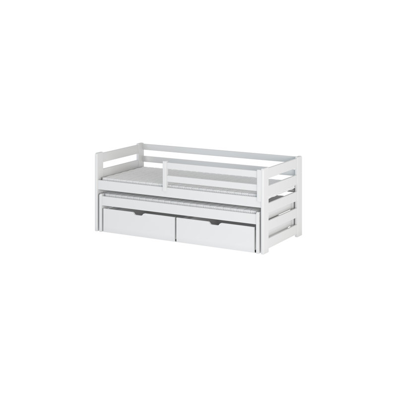 Matthies 2 - Drawer Solid Wood Bed Frame with Trundle by Mack + Milo, European Single (90 x 200cm), White
