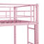Lit superposé en métal rose simple au-dessus de la chambre à coucher - solution d'efficacité énergétique moderne pour la chambre à coucher, cadre pour une utilisation à long terme, espace de repos silencieux et silencieux, grande capacité de charge, accès sûr aux escaliers, assemblage facile avec-2029536619-2029536621