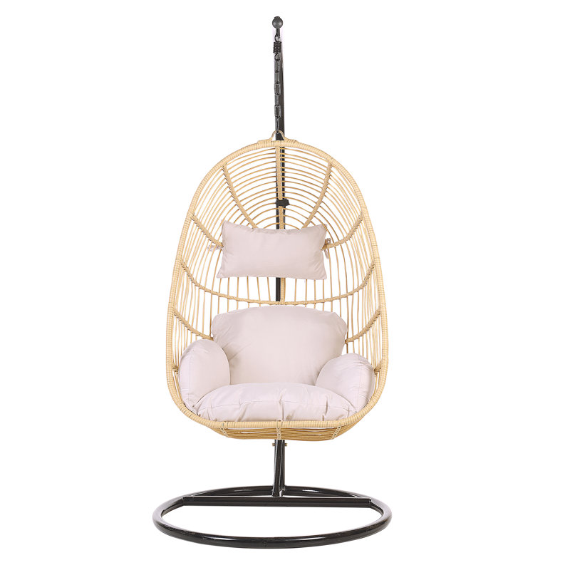 Gustave Swing Chair with Stand, Beige, Light Pink