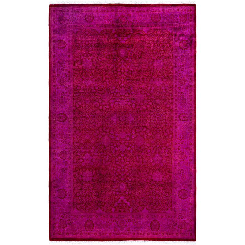 Overdyed One-of-a-Kind 5' 1" X 8' 1" Hand Knotted Area Rug