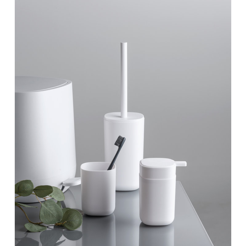 Davos Free-Standing Toilet Brush & Holder, White