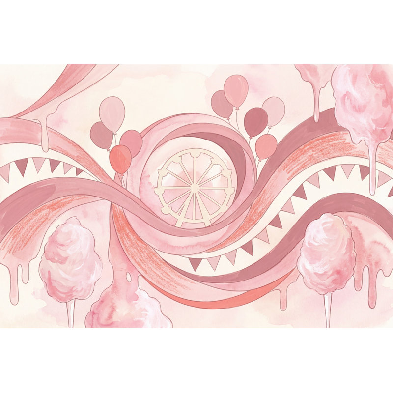 Papier peint Carnaval rose pastel abstrait aquarelle abstraite, 200 po x 120 po, Peler et coller