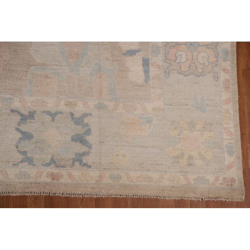 Tapis unique en laine noué à la main 9 pi 11 po x 13 pi 7 po nouvel âge Oushak