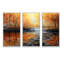 «Morning Light In The Autumn Forest», peinture sur toile 3 pièces-546699787-546699791