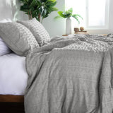 Bali Collection Clipped Jacquard Microfiber Duvet Cover Set