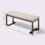 Banc rembourré 48 po moderne - tissu bouclé crème + structure en métal (entrée / salon / salle à manger / chambre à coucher)
