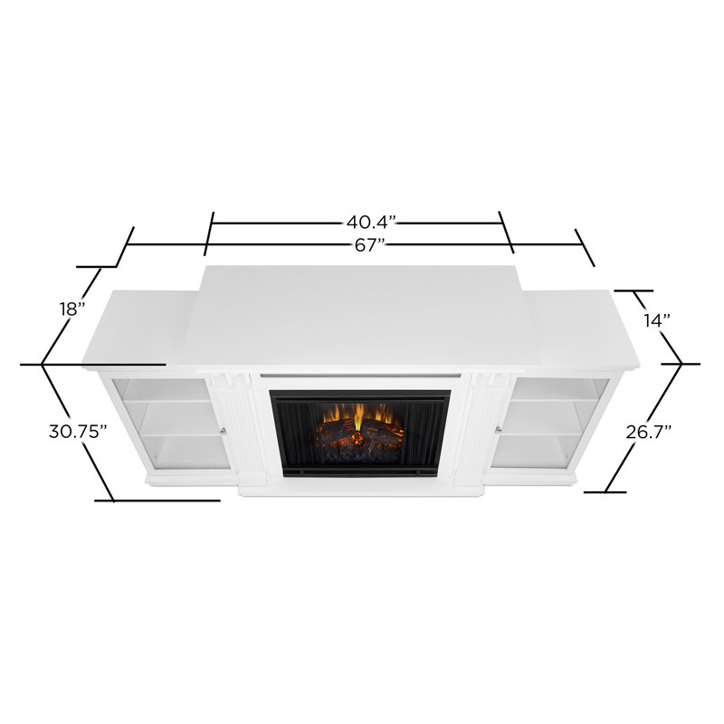 Calie 67'' TV Stand with Fireplace, White