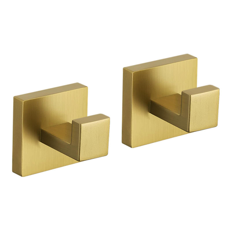 Stainless Steel Wall Mount Towel Hook (set Of 2), Brushed Gold