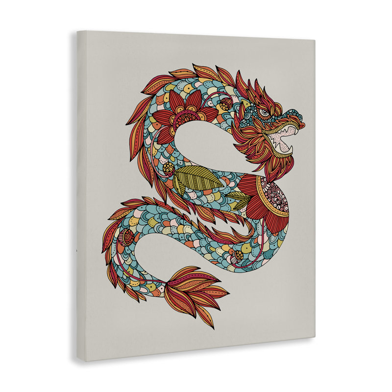 Art détaillé sur une année détaillée de dragon par Valentina Harper, H 30 po x l 24 po