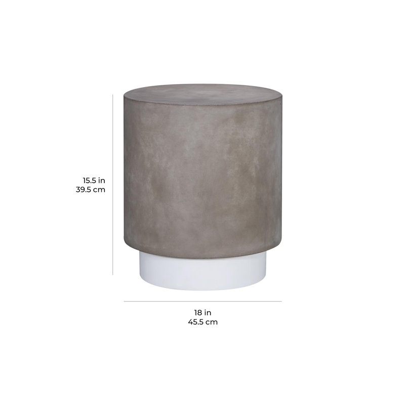 Tabouret décoratif poncho Perpetual, Ivoire blanc, Gris ardoise