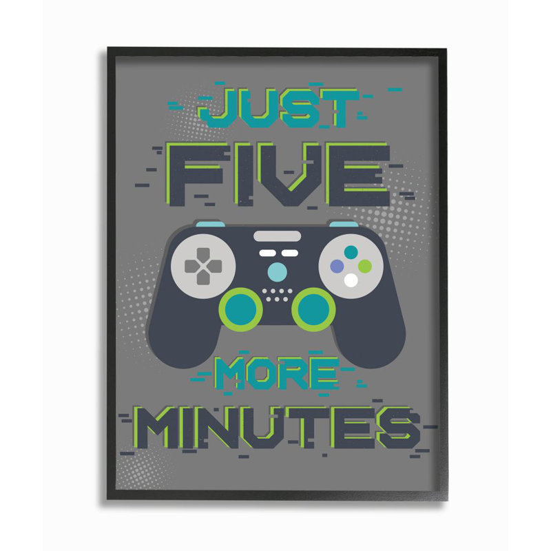 Reproduction d’art sur toile, "I’m Video Game» par Angela Nickeas, Giclée encadrée noir minuit, H 20 po x l 16 po x 1,5 po