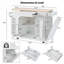Îlot de cuisine avec armoire de rangement pour poubelle, prise de courant, support de rangement interne, îlots de cuisine roulants sur 5 roues avec 3 tiroirs-738740601