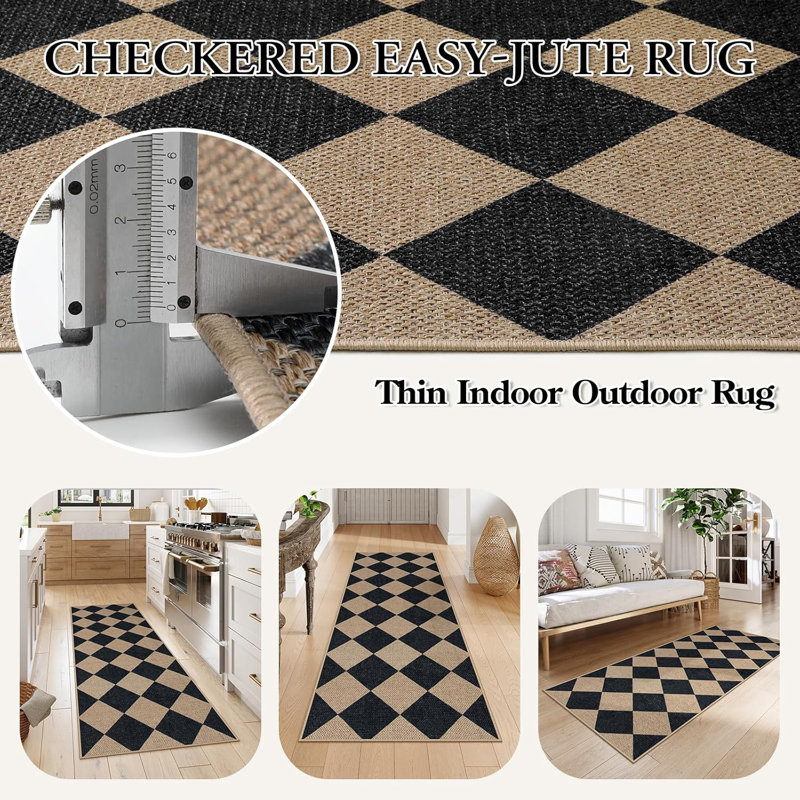 Vilena Herringbone Pattern Washable Area Rug - Chic Textured Design for Living Room, Bedroom, or Entryway Decor