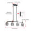 Luminaire suspendu réglable en verre fumé à 4 lampes