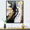 Organic Bliss Minimalisme, peinture dorée et noire - peinture abstraite, impressions d'art mural