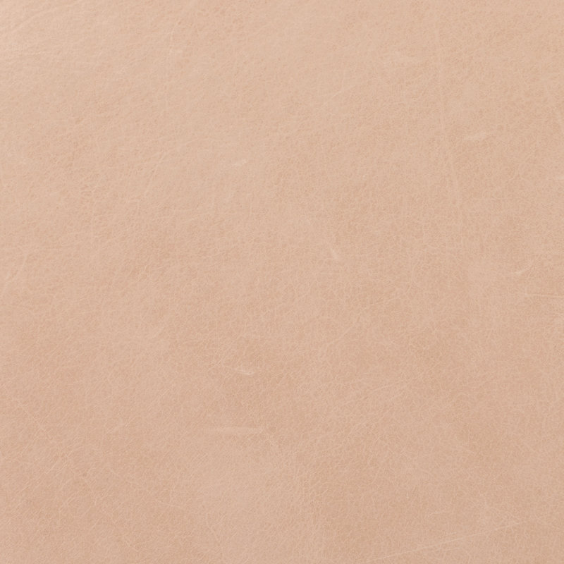 Sinclair Round Ottoman, Light Brown, Pink Genuine Leather