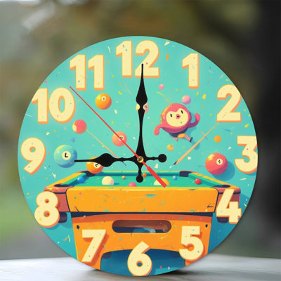 Clock Billiard Pool Cute Character Design