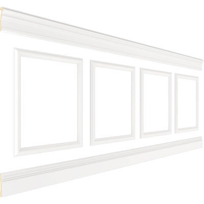 94 1/2”L Ashford Square Panel Traditional Wainscot Panelling Kit