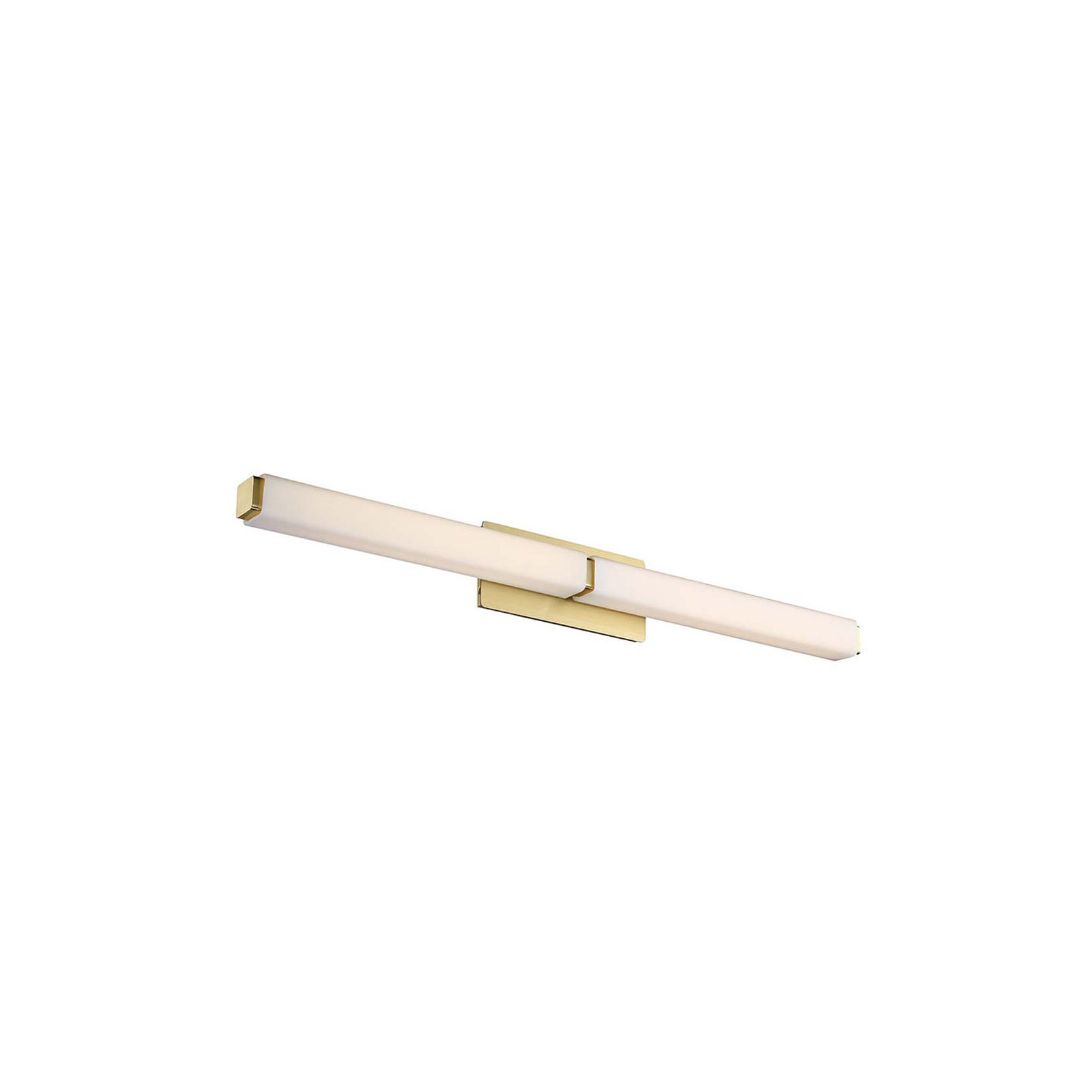 Erby Single Light Glass Dimmable LED Flush Mounted Sconce, Brushed Brass, 3000K, 5" H x 39" W x 3" D