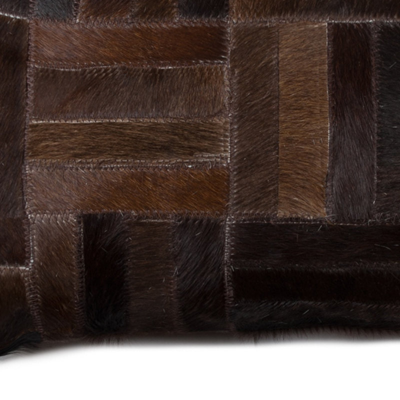 12" X 20" Chocolate Cowhide Throw Pillow