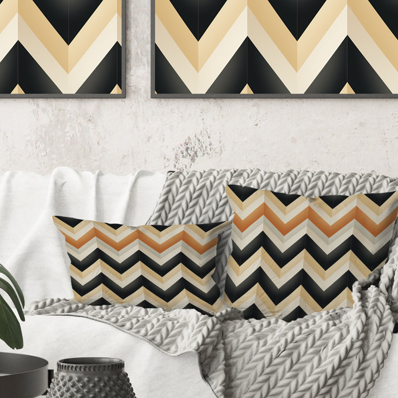 Motif géométrique à chevrons géométriques, H 16 po x l 16 po