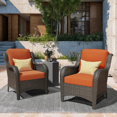 Guillen Wicker/rattan Patio Chair With Cushions