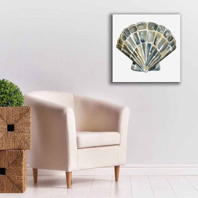 Toile épique Graffiti «Aquarelle Shells 4» par Chariklia Zarris, 26 po x 26 po, H 26 po x l 26 po